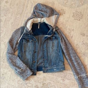 Free People distressed denim jacket